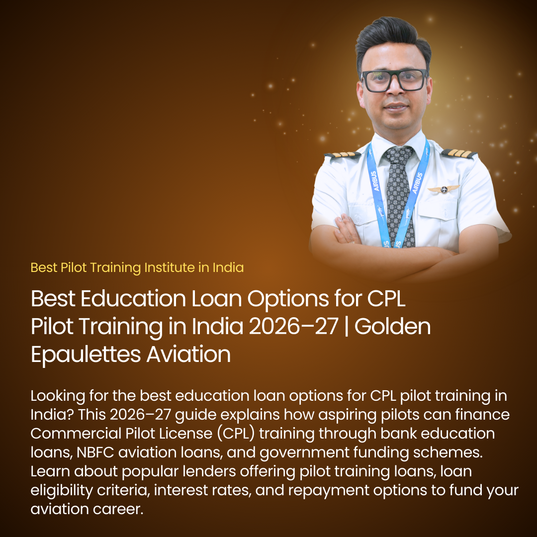 Best Education Loan Options for CPL Pilot Training in India 2026–27 | Golden Epaulettes Aviation